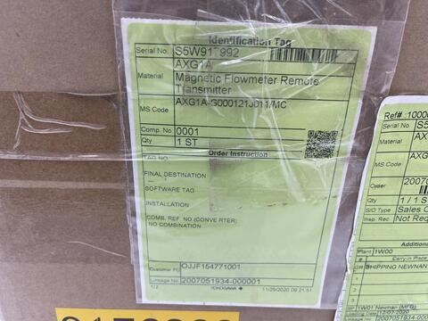 New yokogawa admag axg magnetic flowmeter axg1a / axg1a-g000121j011/mc stk 3401 - Image 2