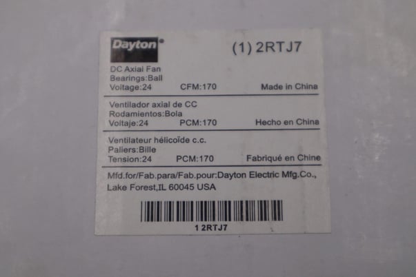 NEW Dayton 170CFM DC Axial Fan 2RTJ7 AMPS 0.57 Watts 13.7 STOCK H240A - Image 2