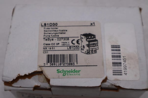 New Schneider Electric LS1D30 Fuse Holder TeSys-027308 Class CC 3P 30A #H1088A - Image 4