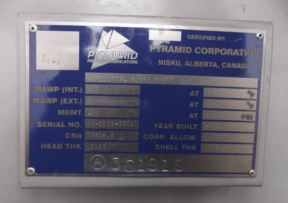 48" x 15' Flare Knockout, 32 bbl, 100 psi, 2006 - Image 5