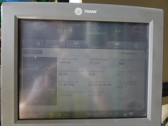 600 Ton, Trane CenTraVac #CVHF570, Water-Cooled Chiller, 56,719 hours, 2009 - Image 3