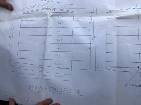 250000 gallon Storage Tank, Food Grade Stainless Steel, w/ internal catwalks & platforms, 1994 (4 available) - Image 4