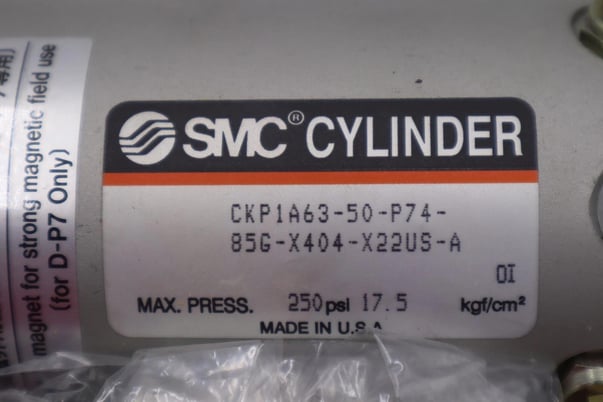 Smc cylinder max press 250psi ckp1a63-50-p74-85g-x404-x22us-a new stock 1666-a - Image 3