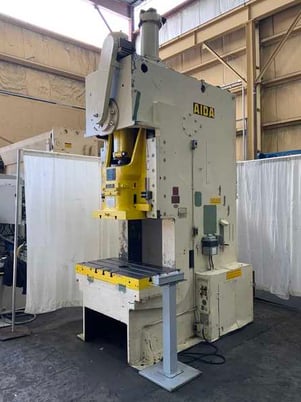 150 Ton, Aida #FP-XGC-150SU, gap frame press, 7.8" stroke, 15.7"Shut Height, 45 SPM, 10 HP, air clutch & - Image 1