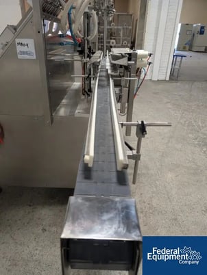 AccuTek #AVF6, Inline Piston Filler, Stainless Steel, 6 head, diving heads, conveyor, reservoir, 110 V., 2010 - Image 6