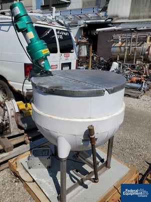 50 gallon Lee Industries #EV5P25M, Kettle, Stainless Steel, hemisphere bottom, open top, lid, jacket 90 psi - Image 4