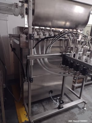 REB #IVS-8, Inline Piston Filler, 8-Head, 0.5 oz to 4.3 oz Fills, 127 CPM, AB PLC Control, 2020 - Image 1