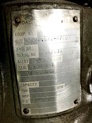 Durco #1.5x1, centrifugal pump, 1.5 HP - Image 7