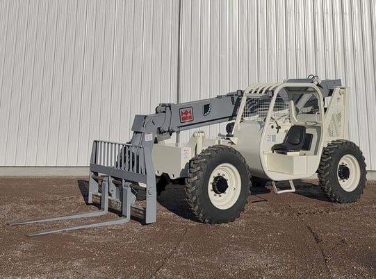 6000 lb. Terex #TH636C, telescopic forklift, 36' lift, John Deere diesel engine, pneumatic tires - Image 1