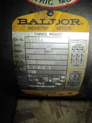 1 HP MixMor #G-15, Agitator Drive, 1725 RPM, 208-230/460 V - Image 4