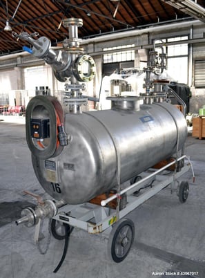 264.2 gallon Inox #AG, mobile pressure tank, 316L Stainless Steel, 28 PSI, horizontal, 31" diameter x 75" - Image 2