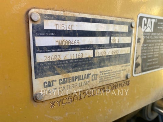 Cat TH514C, Telehandler, 6495 hours, S/N: MWC00469, 2015 - Image 6