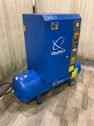 60 cfm, 145 psi, Quincy #QGS-5HP-CSA/UL, rotary screw air compressor, 5 HP, after cooler, 2013 - Image 1