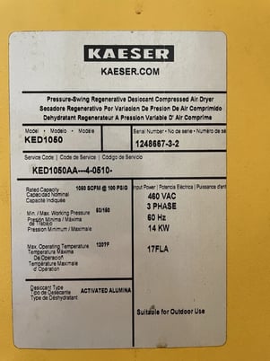 145 psig, Kaeser #SFC160 145, rotary screw air compressor, 220 HP, 2006, obo - Image 6