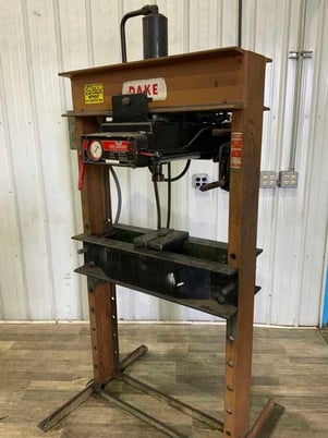 25 Ton, Dake #5-025, H-frame hydraulic press, 11-1/2" stroke, 33" btwn uprights, 37" x 14" bed, 2 HP - Image 7
