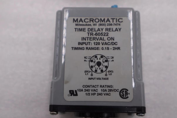 Tr-60522 - macromatic - time delay relay 120vac/dc new unit stock h1306a - Image 2