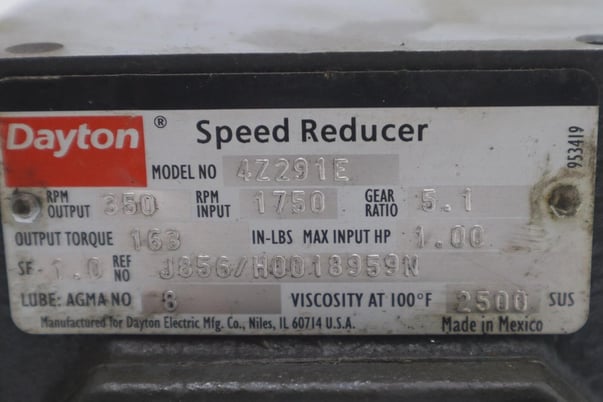 Dayton 4z291e speed reducer stock #m-34 - Image 2