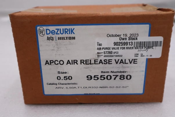 Dezurik 9550780 Apco Air Release Valve Size 0.5 NEW UNIT STOCK 5582A - Image 1