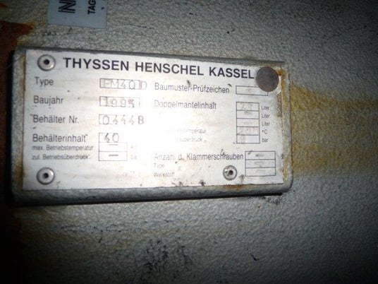 40 liter Henschel #FM40D, High Intensity Mixer, Deflector Blade, 4.8/8kW Motor, 2 Speed, 380 V, 1995 - Image 5