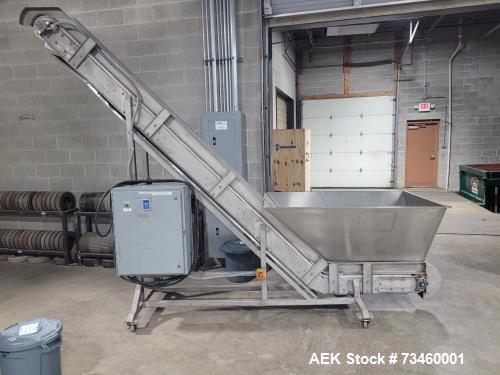 8.5" wide, Ralston, Inclined Cleated Belt Conveyor, 8.5" Wide Belt, 114" H, Adjustable Height, 61" x 42" - Image 1