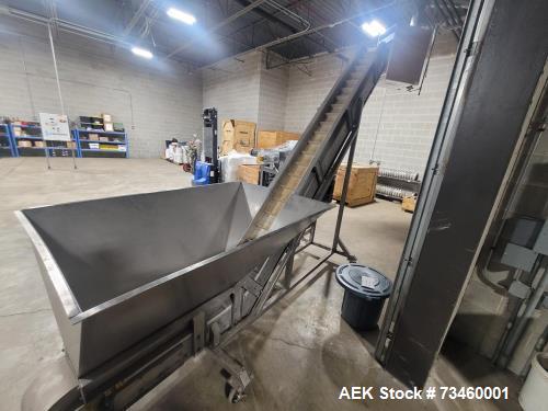 8.5" wide, Ralston, Inclined Cleated Belt Conveyor, 8.5" Wide Belt, 114" H, Adjustable Height, 61" x 42" - Image 2