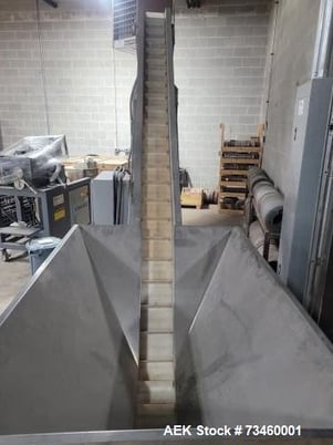 8.5" wide, Ralston, Inclined Cleated Belt Conveyor, 8.5" Wide Belt, 114" H, Adjustable Height, 61" x 42" - Image 3