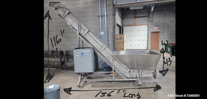 8.5" wide, Ralston, Inclined Cleated Belt Conveyor, 8.5" Wide Belt, 114" H, Adjustable Height, 61" x 42" - Image 9