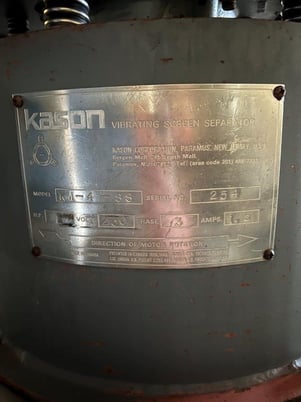 24" Kason #KM-4-SS, Stainless Steel Separator Screen, 1-Deck, 230 V, On Portable Stand w/Wheels - Image 2