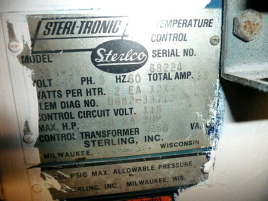 24 KW Sterlco #M6026, Two-zone Oil Temperature Control Unit, No Instruments, 150 psig, 2 HP, 460 V - Image 4