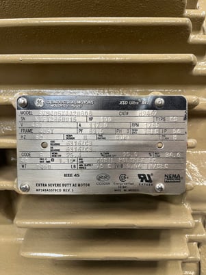 100 HP 1785 RPM General Electric 841, Frame 405T, (No J-box), 460 v. - Image 2