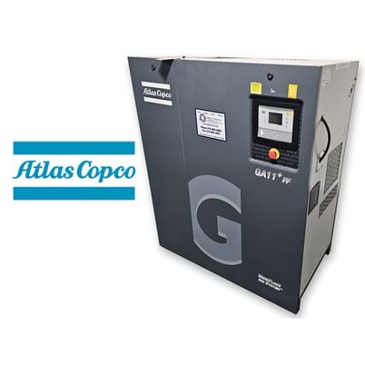 67 cfm, 129 psi, Atlas Copco #GA11+FF, rotary screw air compressor, 15 HP, Elektronikon Touch controller - Image 1
