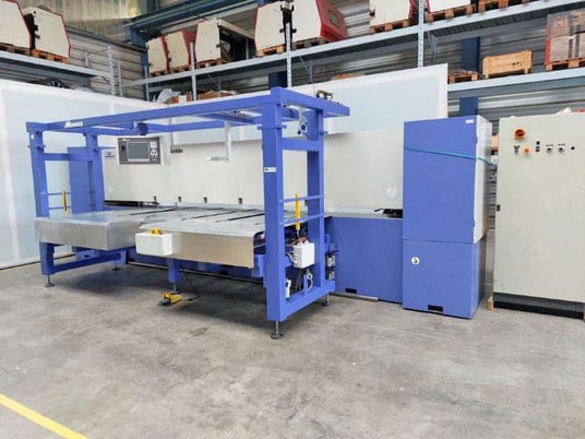 Monguzzi / Fisher Ruckle #Alos/AFH-34, veneer guillotine w/ internal milling & glue applicator - Image 1