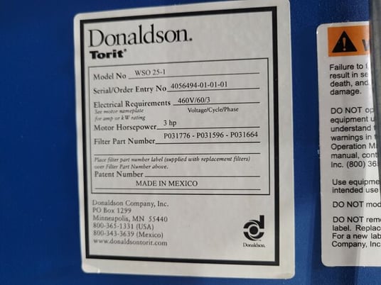 Donaldson Torit #WSO25-1, dust collector - Image 4