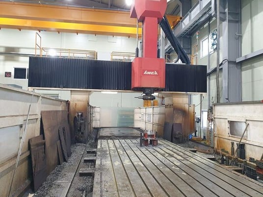 Awea #HVM-6032, CNC bridge type vertical machining center, Fanuc 18iMB, 236.2" X, 153.5" Y, 39.3" Z, 4000 - Image 3