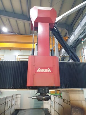Awea #HVM-6032, CNC bridge type vertical machining center, Fanuc 18iMB, 236.2" X, 153.5" Y, 39.3" Z, 4000 - Image 4