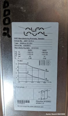 11 sq.ft., Alfa Laval Alfa Nova #52-20H, Plate Heat Exchanger, Fusion-Bonded, 100% Stainless Steel, Unused - Image 4