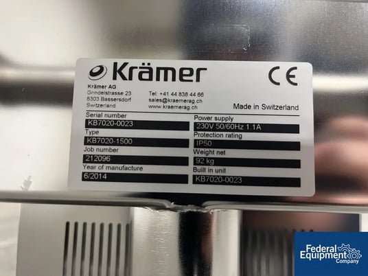 Kramer #KB7020, Tablet Deduster Conveyors, LOT of 2, adjustable incline & speed, 35mm tablets, 2014 - Image 3