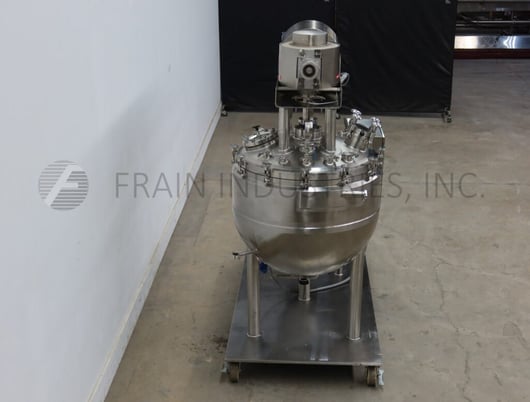 80 gallon Lee #80D9MT, 316 Stainless Steel jacketed kettle, 38" ID x 30" deep, with tilt out bridge mounted - Image 3