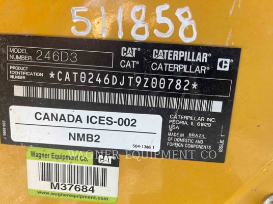Cat 246D3, Skid Steer Loader, 653 hours, S/N: T9Z00782, 2023 - Image 6
