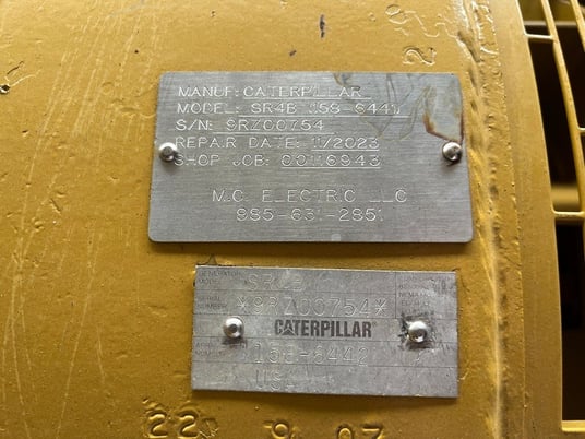 1225 KW, 1200 RPM, Caterpillar #SR4B, Frame 867, 2 Bearing, 600 Volts, 2007 recond. (2 available) - Image 4