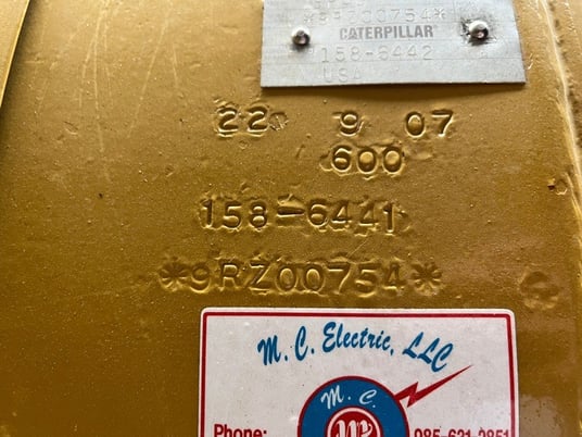 1225 KW, 1200 RPM, Caterpillar #SR4B, Frame 867, 2 Bearing, 600 Volts, 2007 recond. (2 available) - Image 5