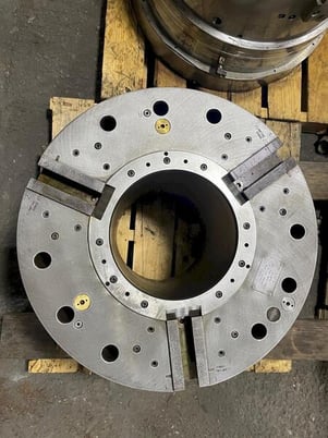 25-1/2" Rohm #LVE630AZ/EZ, 3-jaw extended stroke air chuck, 11" thru hole, 1" jaw stroke - Image 3