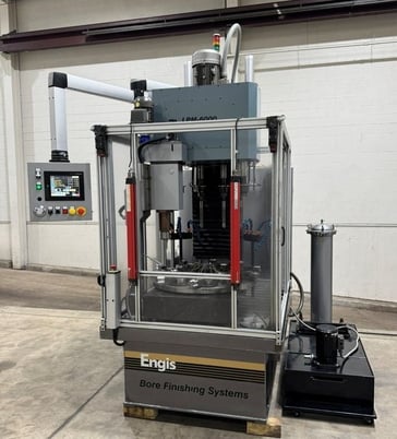 Engis #LPM-6000, up to 6" ID, 6 spindle + chamber, 10 pos table, coolant filter, Mitsubishi Control, 2013 - Image 1