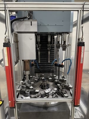 Engis #LPM-6000, up to 6" ID, 6 spindle + chamber, 10 pos table, coolant filter, Mitsubishi Control, 2013 - Image 3