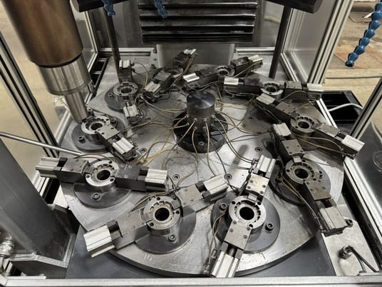 Engis #LPM-6000, up to 6" ID, 6 spindle + chamber, 10 pos table, coolant filter, Mitsubishi Control, 2013 - Image 4