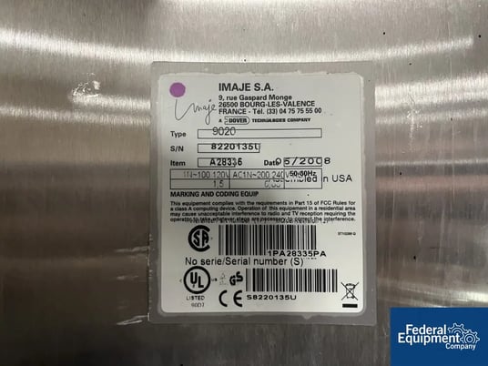 Imaje #9020, Inkjet Printer, 115 V., print head, Control, on stand, 2008 - Image 2