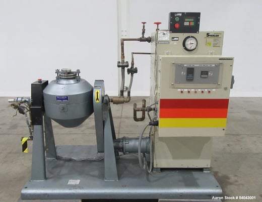 Abbe, 12" Rota-Cone Vacuum Dryer, 0.5 CuFt, T316 Stainless Steel, Skid-Mounted, Sterlco Heater, Carbon Steel - Image 1