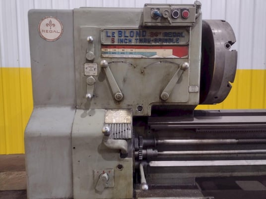 24" x 144" LeBlond #Regal, hollow spindle engine lathe, 21" 4-jaw chuck, 5" hole, 12-900 RPM, A1-11, Steady - Image 2
