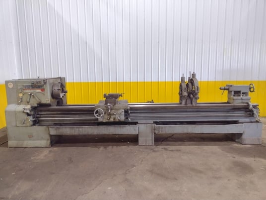 24" x 144" LeBlond #Regal, hollow spindle engine lathe, 21" 4-jaw chuck, 5" hole, 12-900 RPM, A1-11, Steady - Image 4