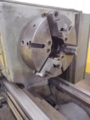 24" x 144" LeBlond #Regal, hollow spindle engine lathe, 21" 4-jaw chuck, 5" hole, 12-900 RPM, A1-11, Steady - Image 9